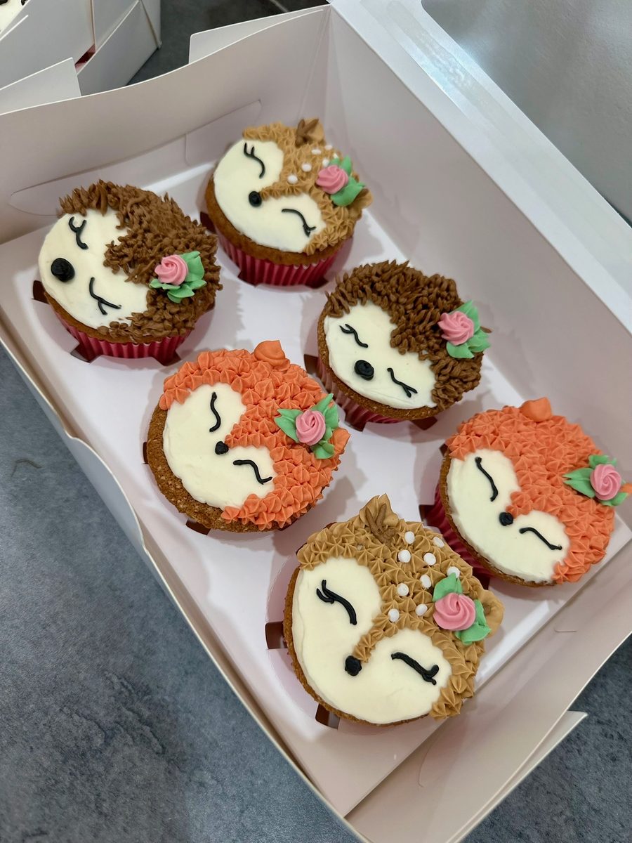 Cupcakes Nadélie décorés à la main sur le thème des animaux de la forêt