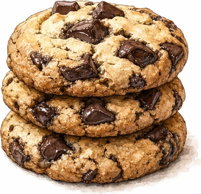 Illustration de cookies aux morceaux de chocolat